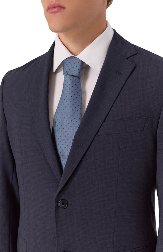 Шелковый галстук Corneliani 26U302-2620321 Голубой  26U302-2620321 Фото 2