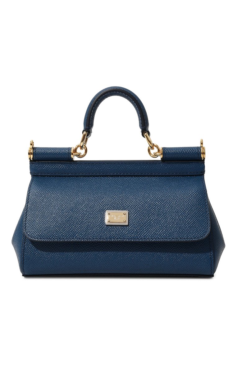Женская сумка sicily small DOLCE & GABBANA синего цвета, арт. BB9116_BE9116/A1001_1 | Фото 1 (Материал: Натуральная кожа; Ремень/цепочка: На ремешке; Размер: small; Сумки-технические: Сумки top-handle; Автоматизация ТО: Проставлено; Автоматизация состава: Проставлено)
