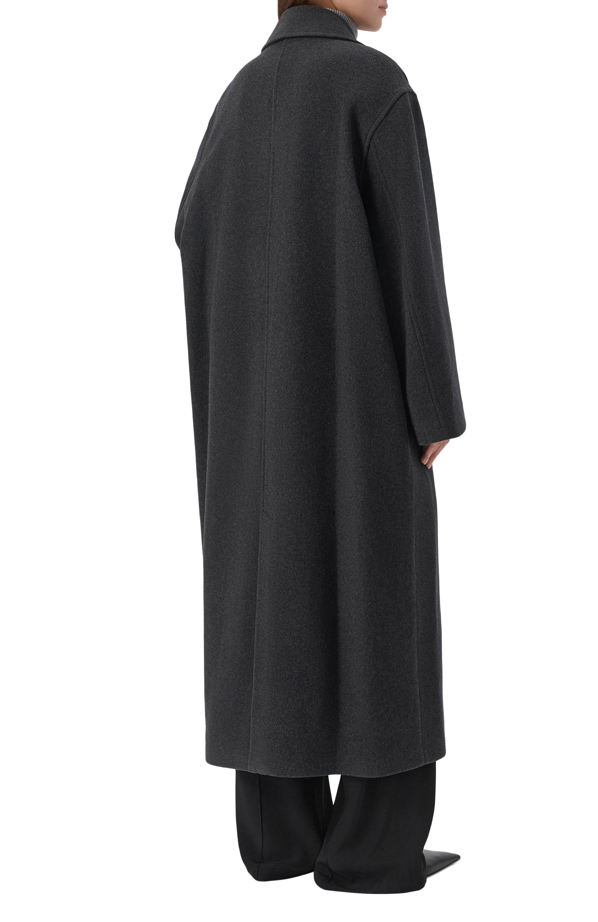 Пальто из шерсти и кашемира TOTEME серого цвета по цене 185000 руб., арт. 254-WR00231-FB0532, фото 4 Пальто из шерсти и кашемира TOTEME, арт. 254-WR00231-FB0532, фото 4