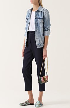 Женские сабо princetown из текстиля с принтом GUCCI голубого цвета, арт. 432772/KU2P0 | Фото 2 (Каблук высота: Низкий; Подошва: Плоская; Материал внешний: Текстиль, Резина; Материал внутренний: Натуральная кожа)