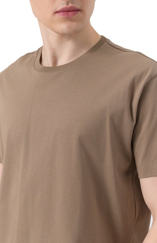 Хлопковая футболка Corneliani 25G575-2525005 Бежевый  25G575-2525005 Фото 5