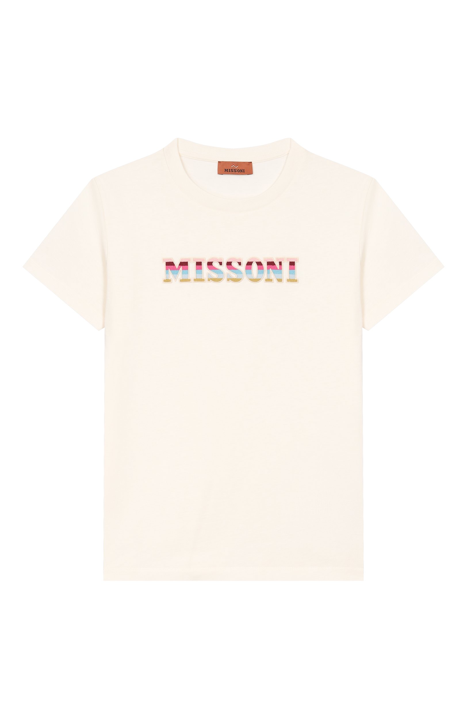 Хлопковая футболка MISSONI молочного цвета по цене 17600 руб., арт. MZ8B21/Z3672, фото 1 Хлопковая футболка MISSONI, арт. MZ8B21/Z3672, фото 1