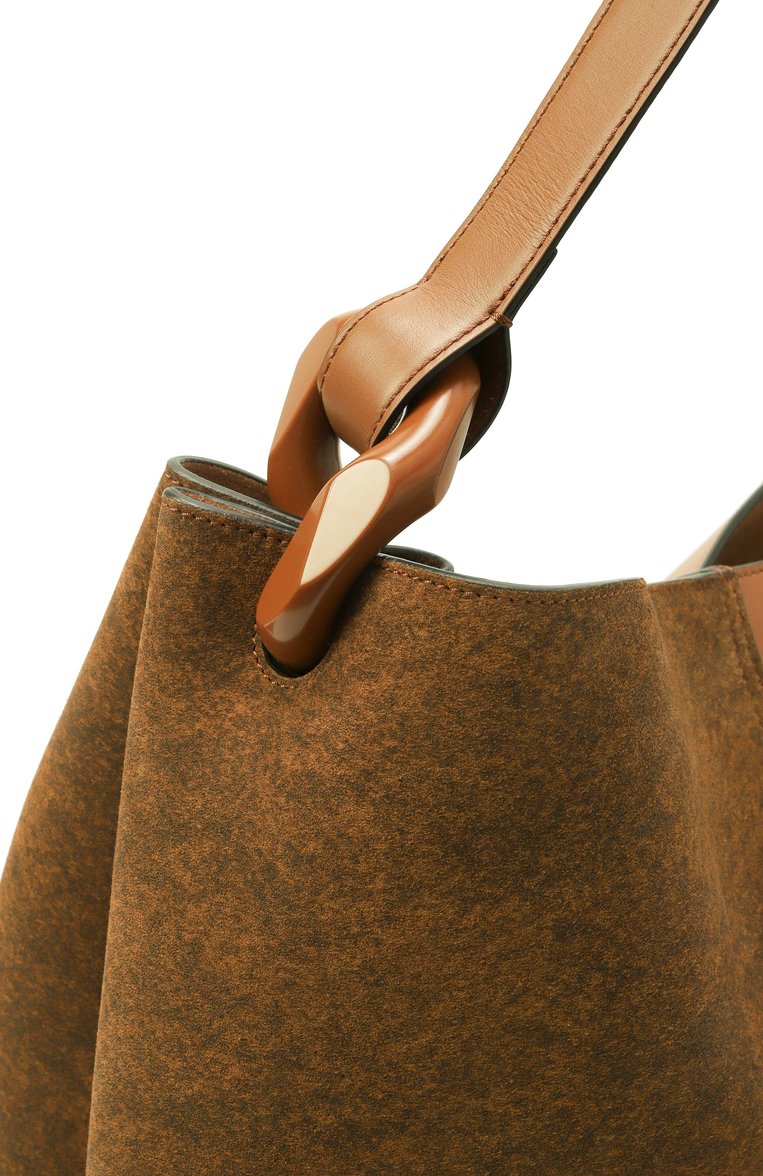 Женская сумка-тоут jwa corner JW ANDERSON коричневого цвета, арт. HB0636 LA0342 | Фото 3 (Размер: large; Материал: Натуральная кожа)