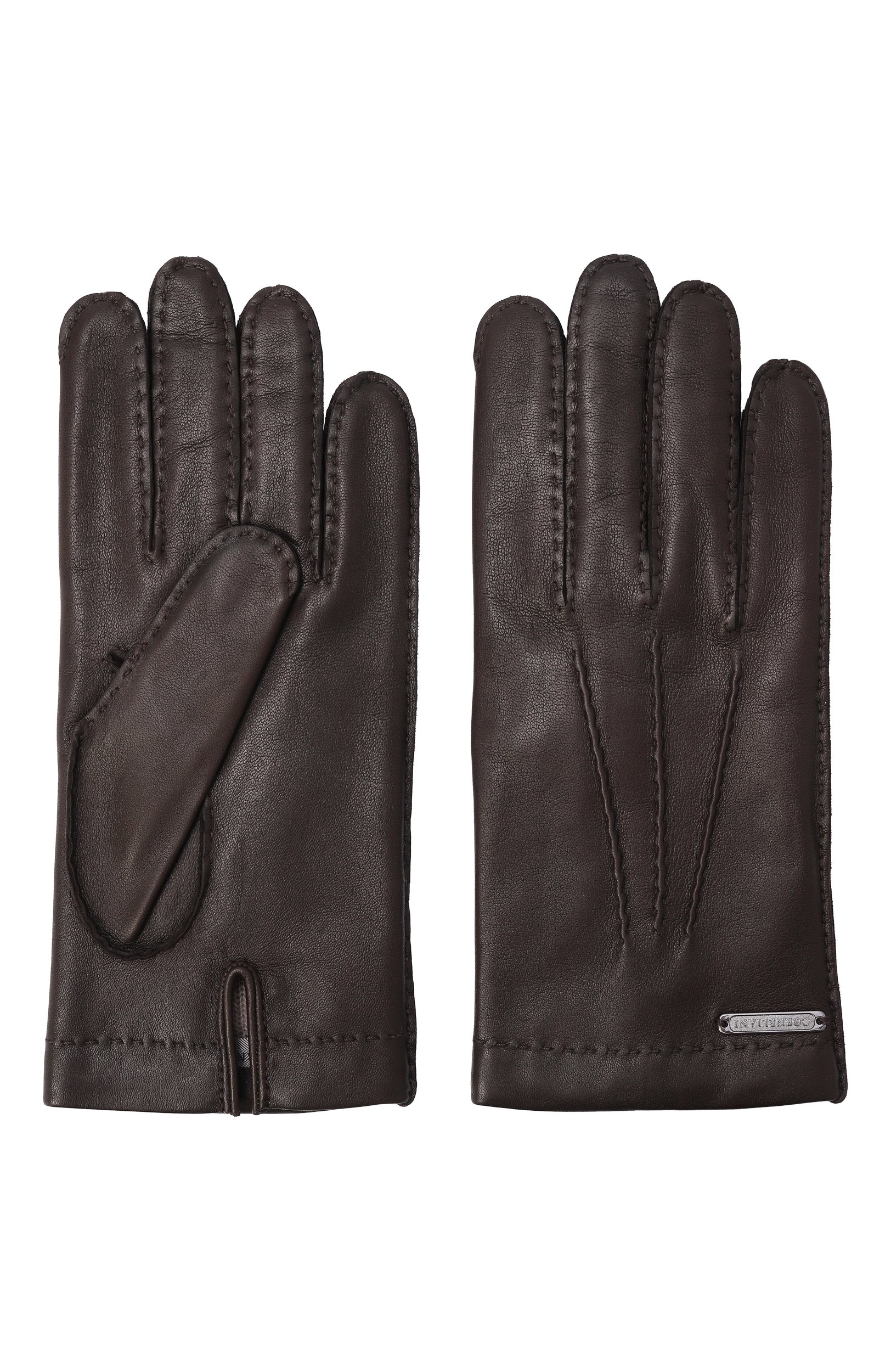 Кожаные перчатки CORNELIANI темно-коричневого цвета по цене 45900 руб., арт. 28Q305/2A20582, фото 2 Кожаные перчатки CORNELIANI, арт. 28Q305/2A20582, фото 2
