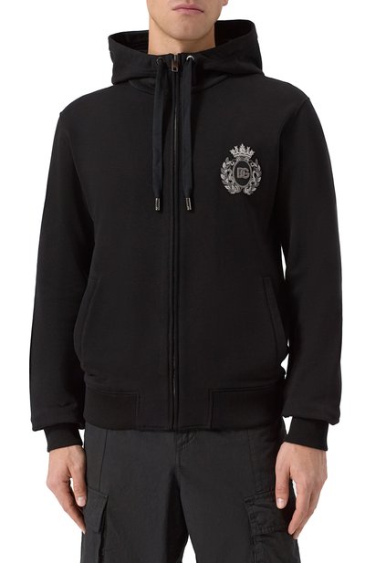 Хлопковая толстовка DOLCE & GABBANA черного цвета по цене 125500 руб., арт. G9BGDZ/G7PJ7, фото 3 Хлопковая толстовка DOLCE & GABBANA, арт. G9BGDZ/G7PJ7, фото 3