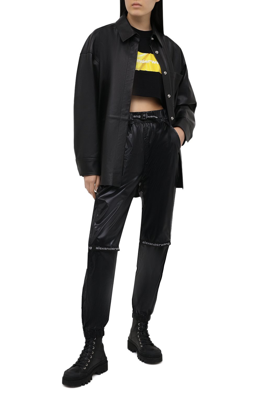 Джоггеры ALEXANDER WANG черного цвета по цене 68150 руб., арт. UWC2214002, фото 2 Джоггеры ALEXANDER WANG, арт. UWC2214002, фото 2