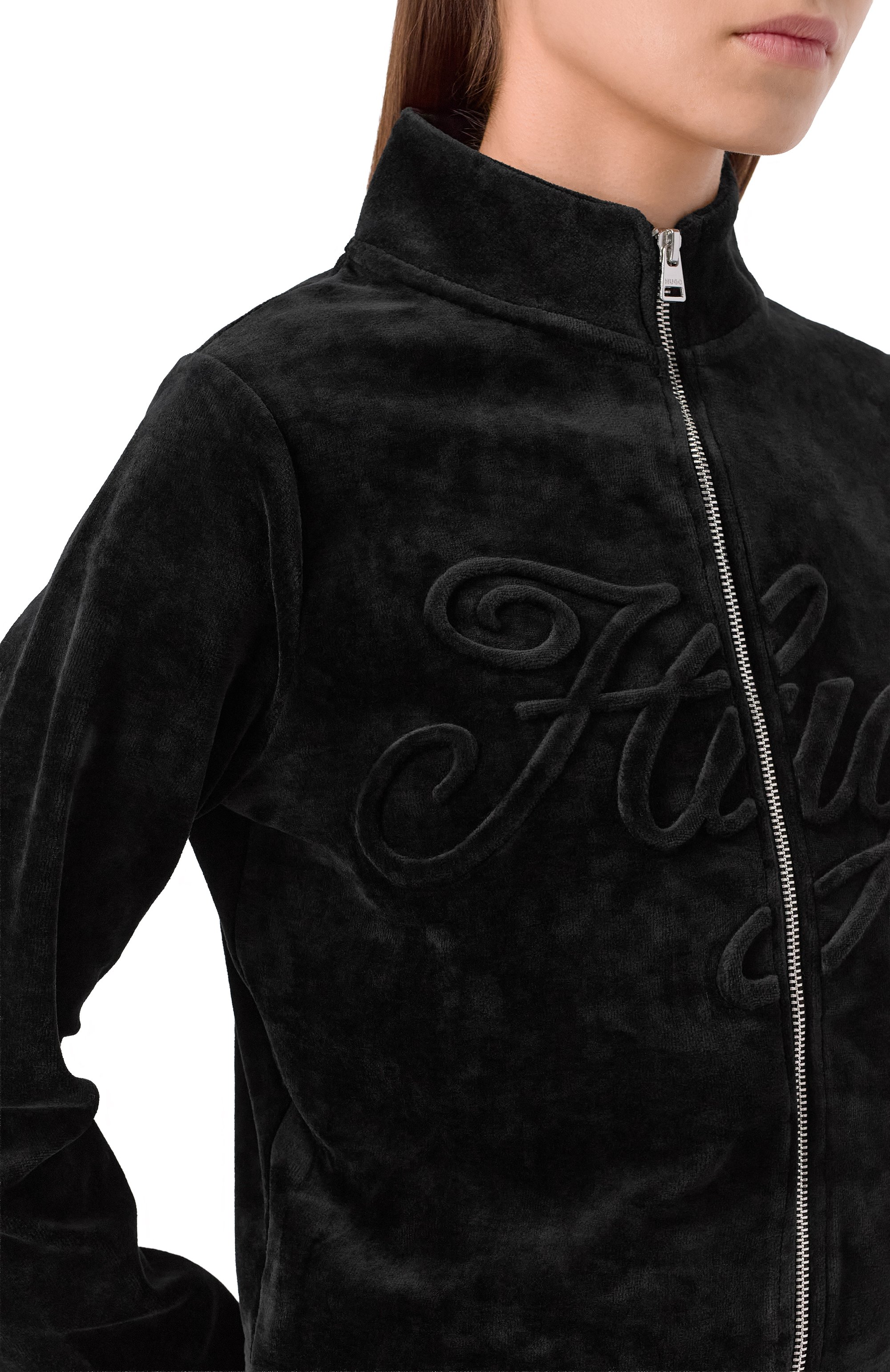 Бархатная толстовка HUGO BLUE черного цвета по цене 13600 руб., арт. 50549486, фото 5 Бархатная толстовка HUGO BLUE, арт. 50549486, фото 5