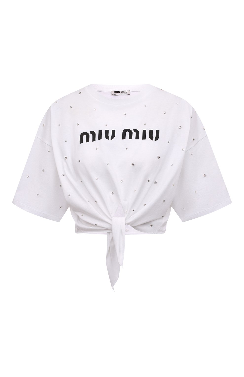 Хлопковая футболка MIU MIU, арт. MJN304-1ZFS-F0009, фото 1