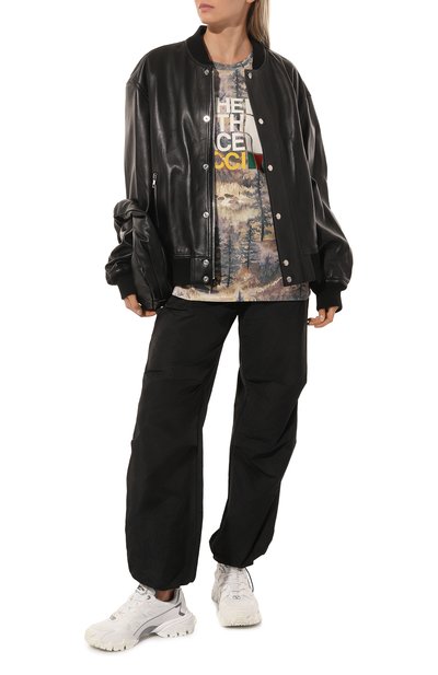 Хлопковая футболка the north face x gucci GUCCI, арт. 672475 XJDTA, фото 2