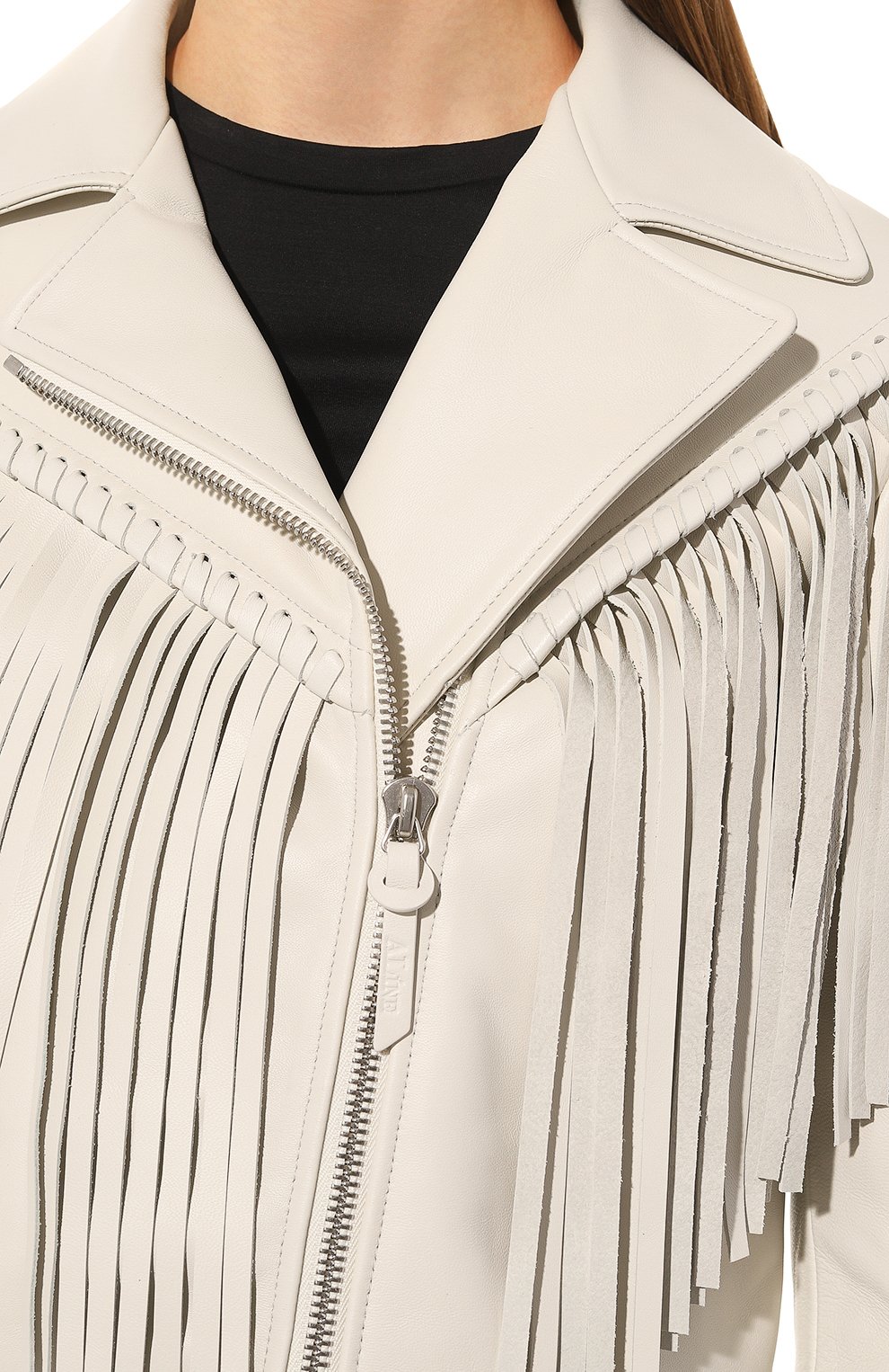 Кожаная куртка ALINE белого цвета по цене 125000 руб., арт. AL030101, фото 5 Кожаная куртка ALINE, арт. AL030101, фото 5