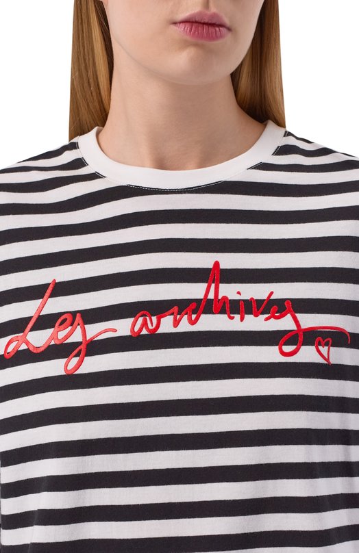 Хлопковый лонгслив Les Archives LA_019 Чёрно-белый  LA_019 Фото 5