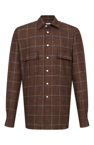 Мужская рубашка из шерсти и шелка KITON, арт. UCRRLK0118G04