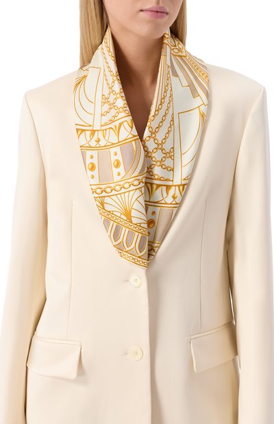 Шелковый платок LEFFERS бежевого цвета по цене 19700 руб., арт. 41.42.3.4.03, фото 2 Шелковый платок LEFFERS, арт. 41.42.3.4.03, фото 2