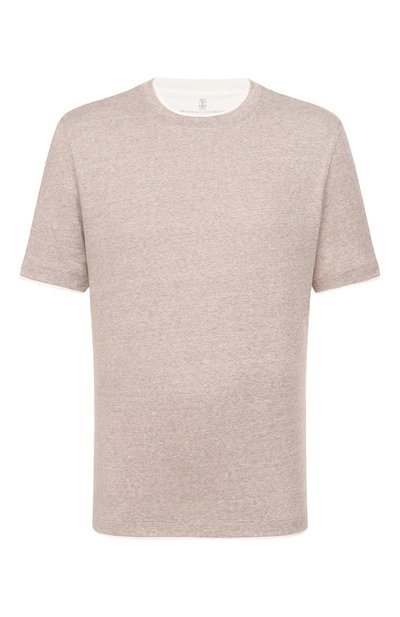Футболка изо льна и хлопка BRUNELLO CUCINELLI, арт. MW8357427, фото 1