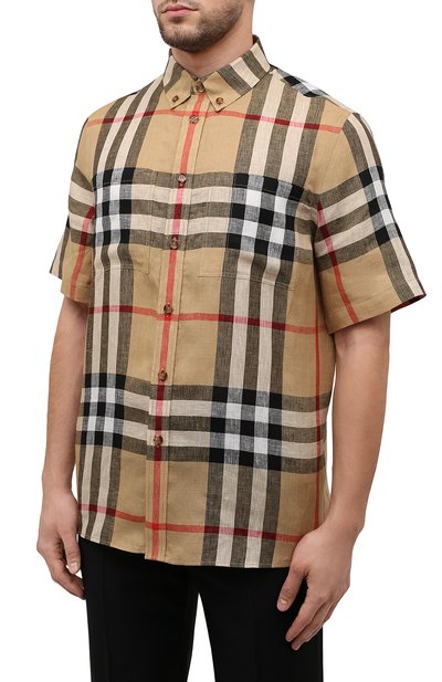 Льняная рубашка BURBERRY, арт. 8051073, фото 3