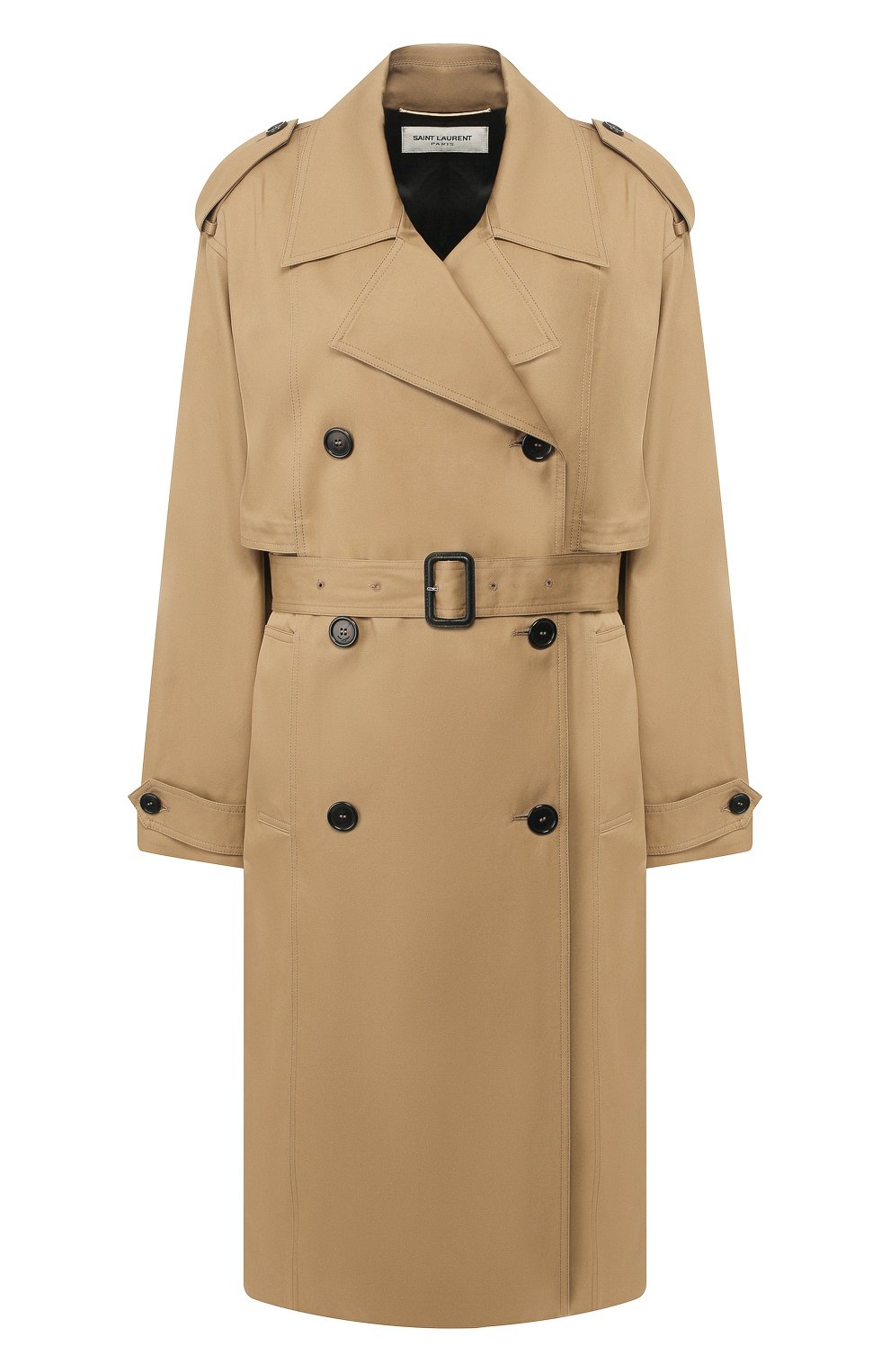 Хлопковый тренч SAINT LAURENT бежевого цвета по цене 331500 руб., арт. 613224/Y3A99, фото 1 Хлопковый тренч SAINT LAURENT, арт. 613224/Y3A99, фото 1