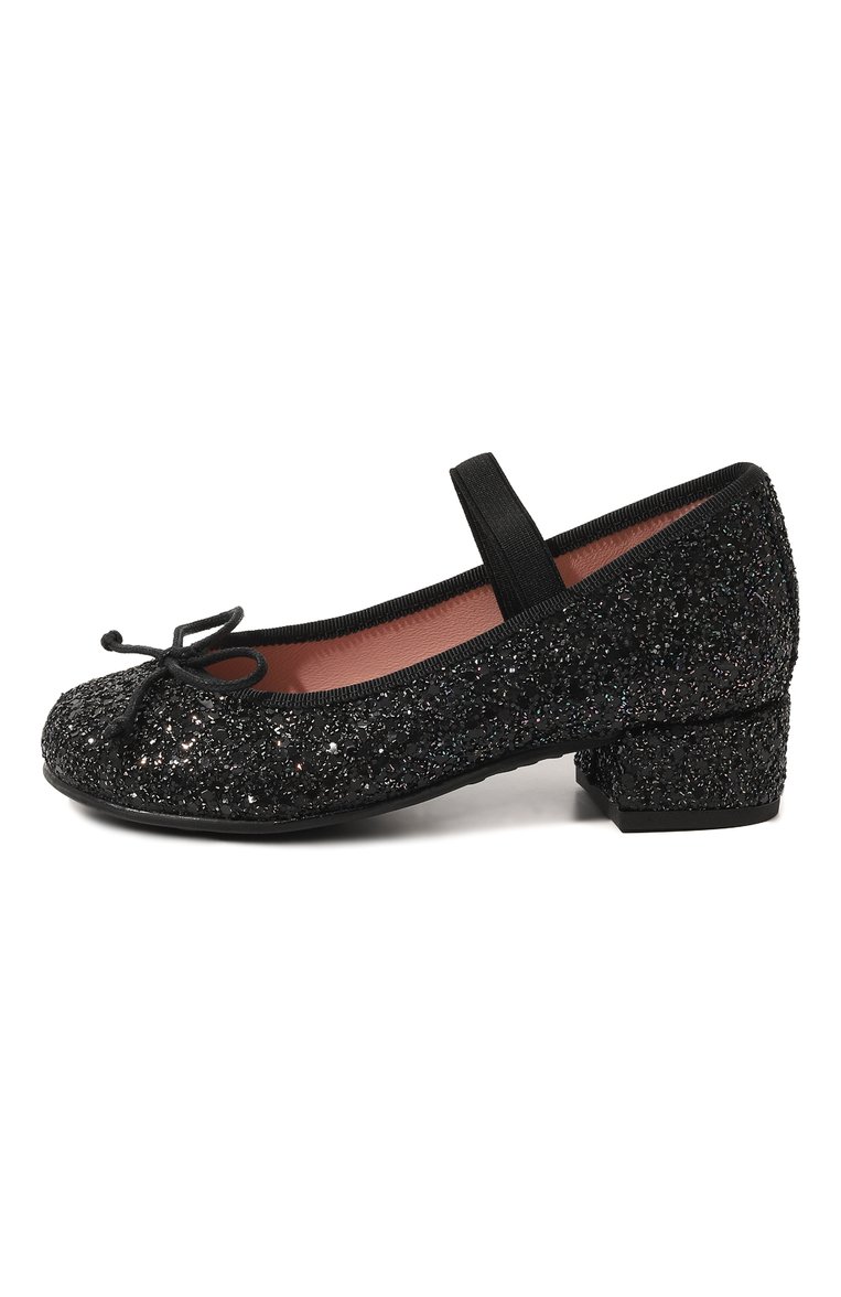 Детские туфли PRETTY BALLERINAS черного цвета, арт. 48807 | Фото 2 (Материал внешний: Текстиль; Материал внутренний: Натуральная кожа; Нос: Не проставлено; Региональные ограничения белый список (Axapta Mercury): Не проставлено; Автоматизация состава: Проставлено)