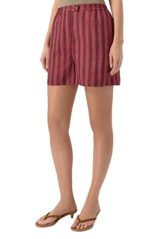 Льняные шорты 12 STOREEZ 137562 Бордовый  137562 Фото 3