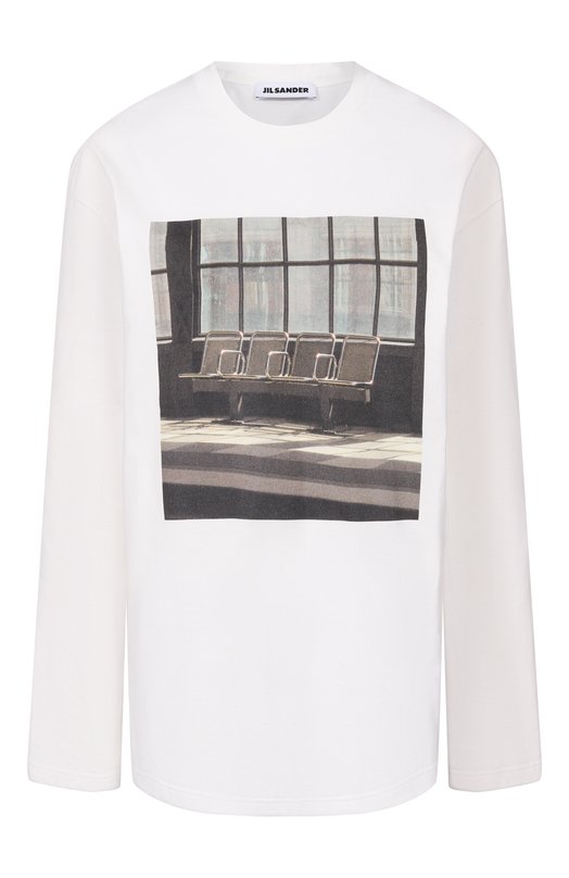 Хлопковый лонгслив Jil Sander J03GC0156/J20363 Белый J03GC0156/J20363