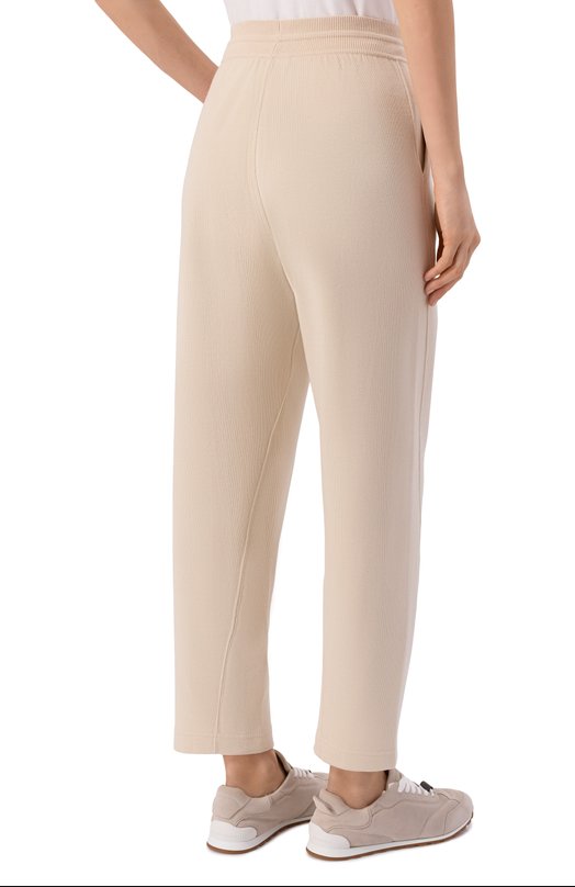 Брюки из хлопка и шелка Loro Piana FAQ4699 Бежевый  FAQ4699 Фото 4