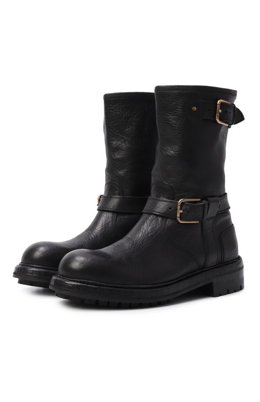 Кожаные сапоги Dolce & Gabbana A70032/AW352 Чёрный A70032/AW352