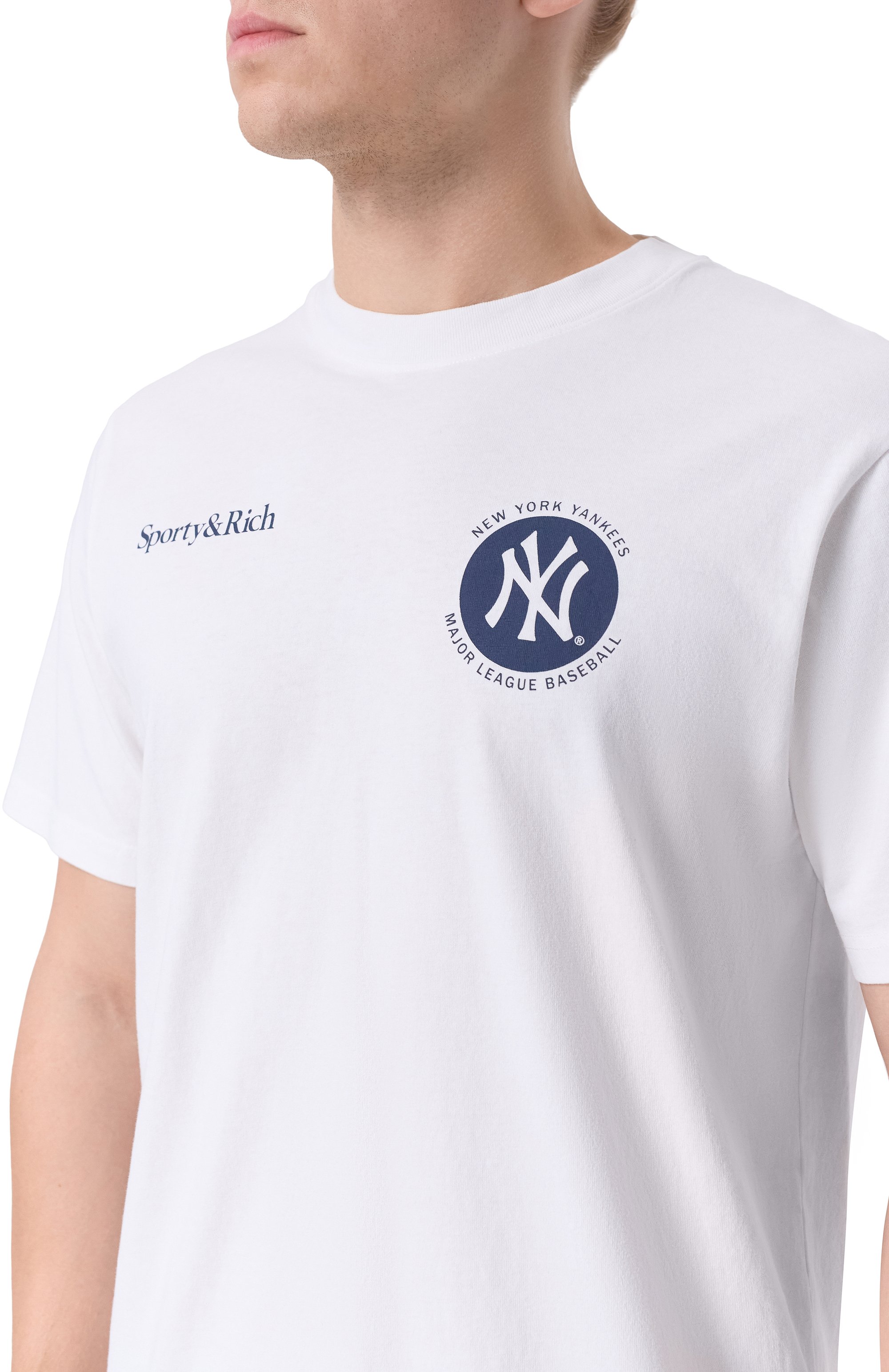 Хлопковая футболка sporty & rich x '47 & the new york yankees SPORTY AND RICH, арт. T0043623659WH01, фото 5