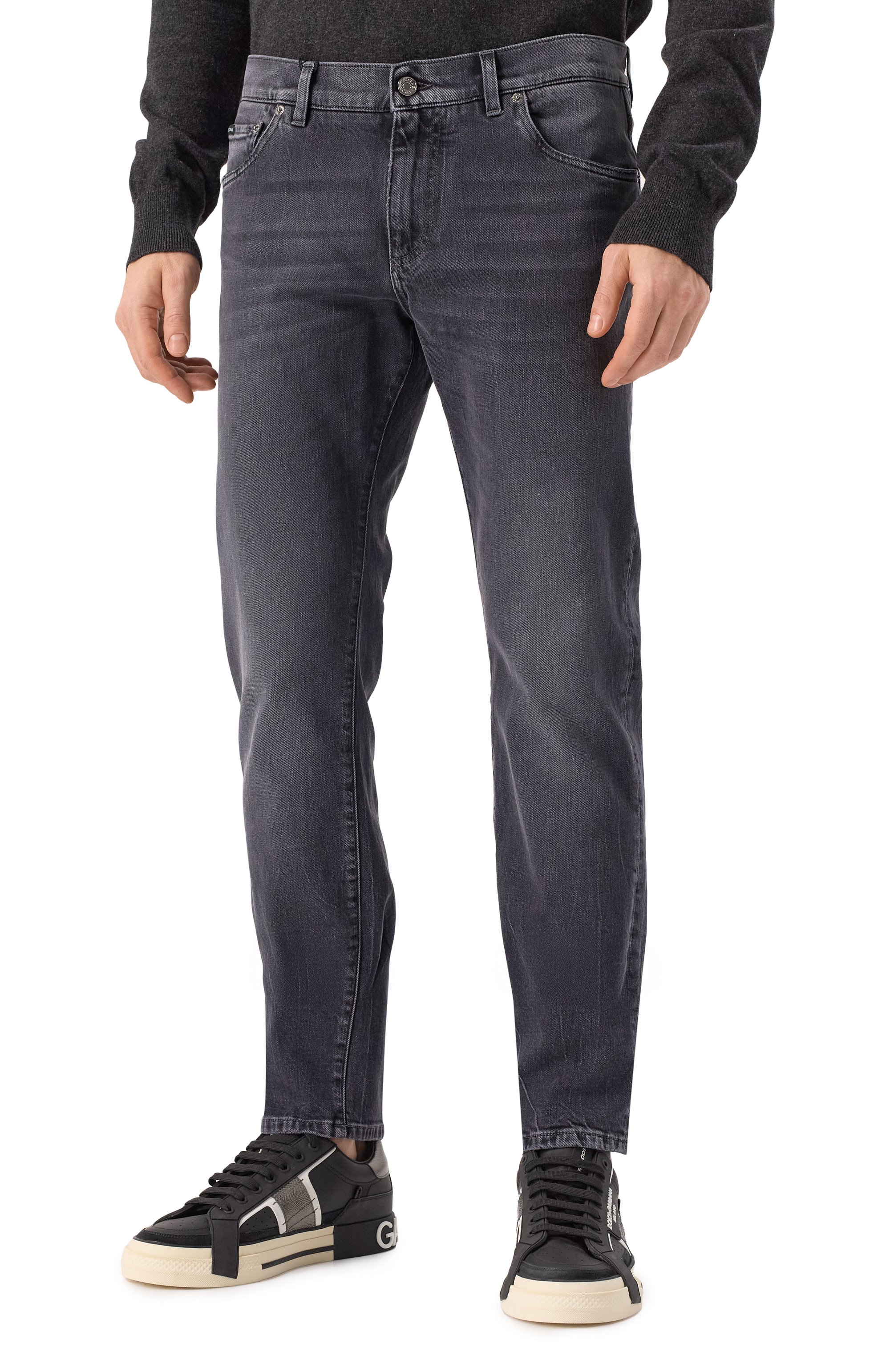 Джинсы slim DOLCE & GABBANA темно-серого цвета по цене 95050 руб., арт. GY07CZ/G8MV4, фото 3 Джинсы slim DOLCE & GABBANA, арт. GY07CZ/G8MV4, фото 3