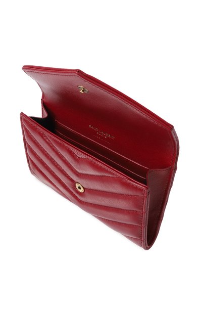 Кожаный кошелек SAINT LAURENT красного цвета по цене 76600 руб., арт. 863726/AAEAX, фото 3 Кожаный кошелек SAINT LAURENT, арт. 863726/AAEAX, фото 3