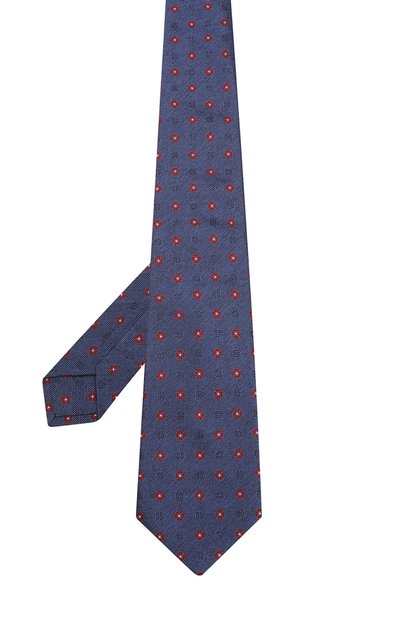Шелковый галстук с узором KITON темно-синего цвета по цене 26700 руб., арт. UCRVKLC03F61, фото 2 Шелковый галстук с узором KITON, арт. UCRVKLC03F61, фото 2