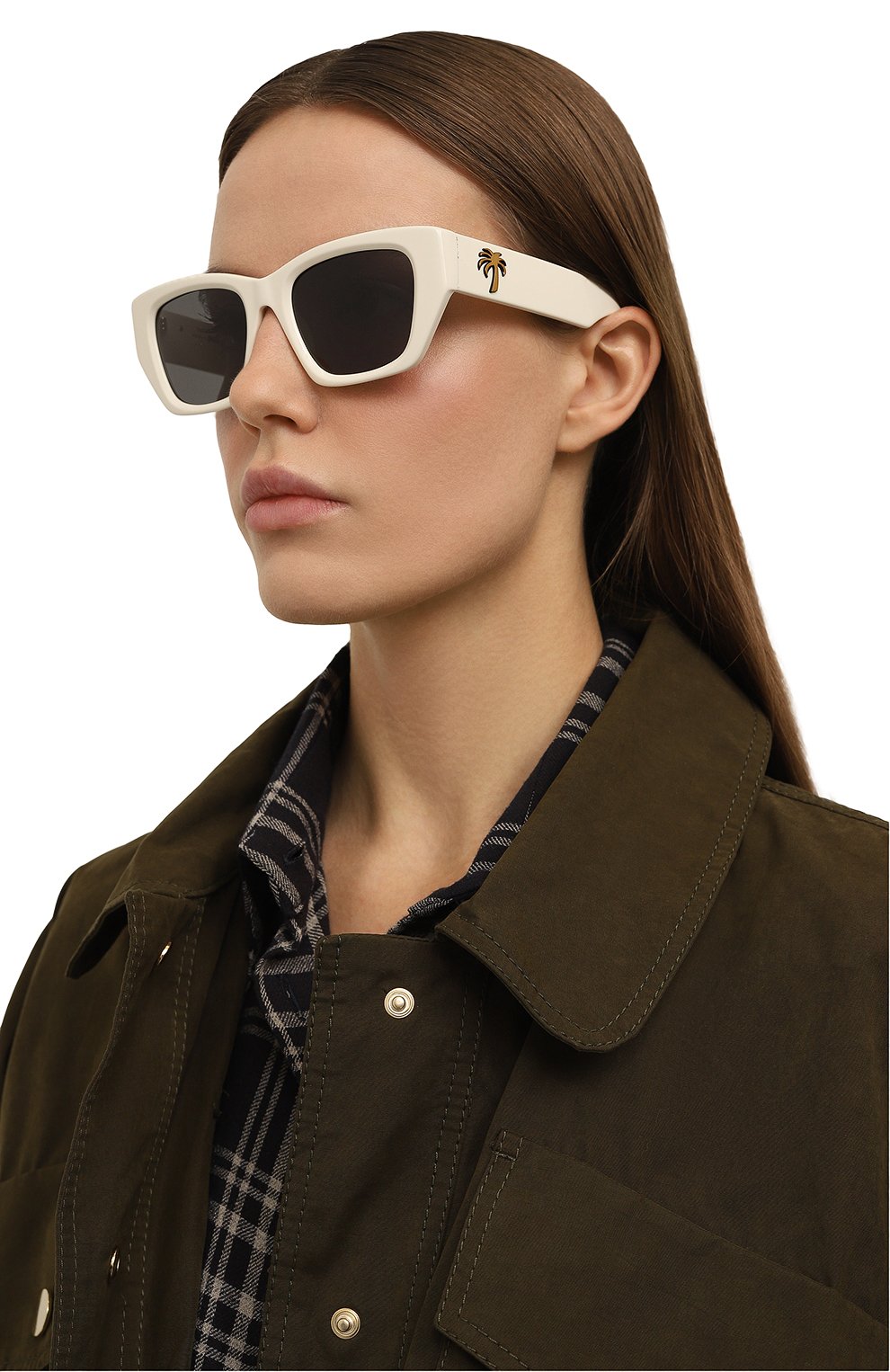 Солнцезащитные очки PALM ANGELS белого цвета по цене 36750 руб., арт. PERI034/0107, фото 2 Солнцезащитные очки PALM ANGELS, арт. PERI034/0107, фото 2