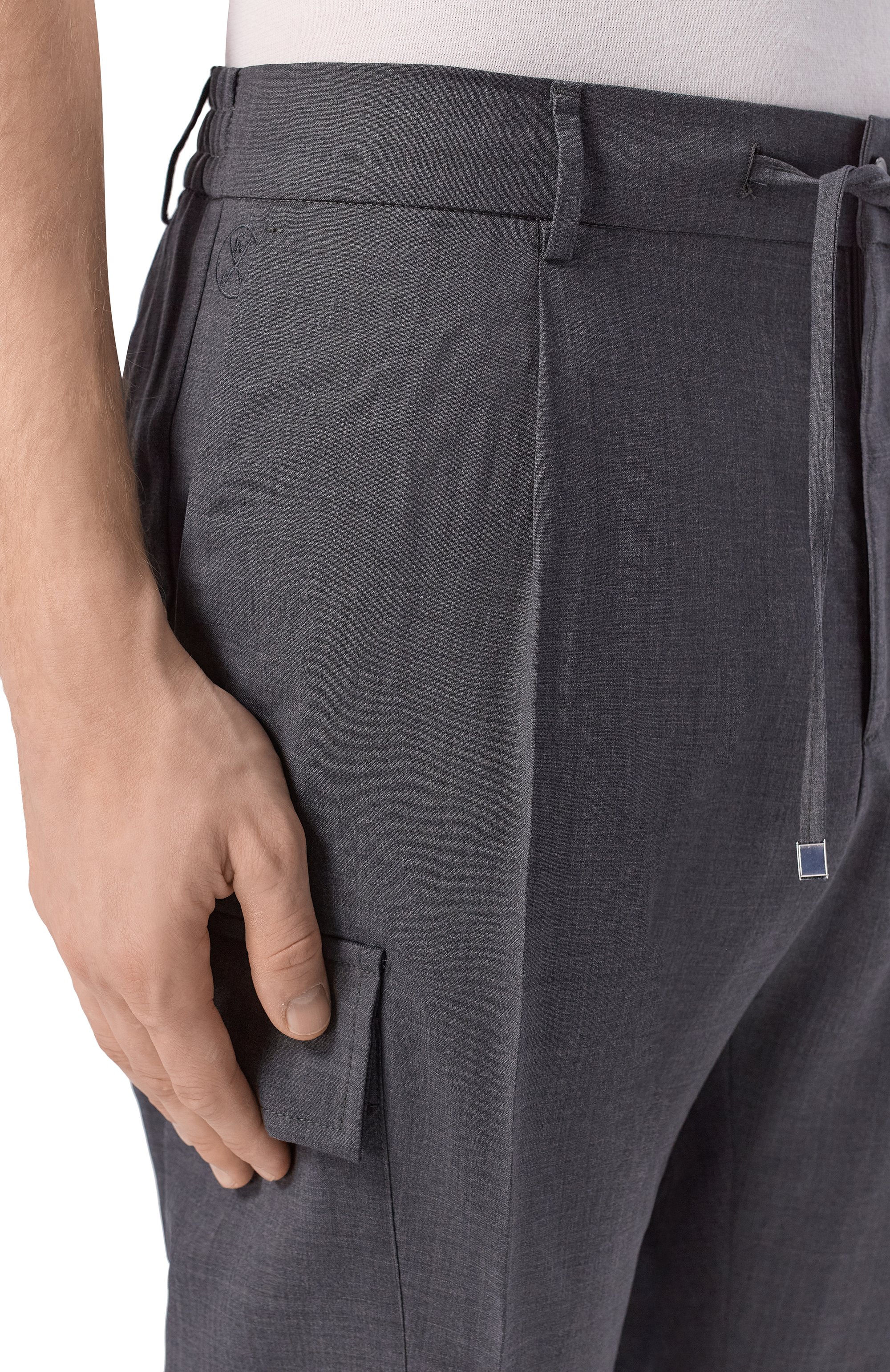 Шерстяные брюки-карго ANDREA CAMPAGNA, арт. SPIAGGIA 1P CARG0/RD1750, фото 5