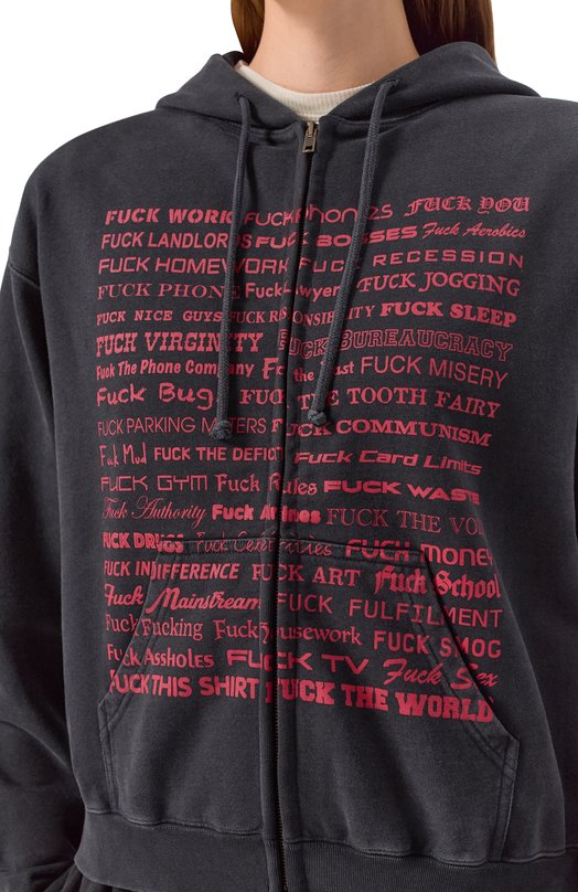 Хлопковая толстовка VETEMENTS UH76ZU660B Чёрный  UH76ZU660B Фото 5