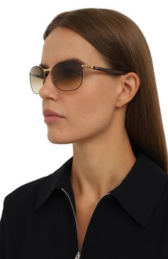 Женские солнцезащитные очки RAY-BAN коричневого цвета, арт. 3702-900951 | Фото 2 (Кросс-КТ: С/з-унисекс; Региональные ограничения белый список (Axapta Mercury): Не проставлено; Нос: Не проставлено; Тип очков: С/з; Материал: Металл; Оптика Гендер: оптика-унисекс; Очки форма: Прямоугольные)