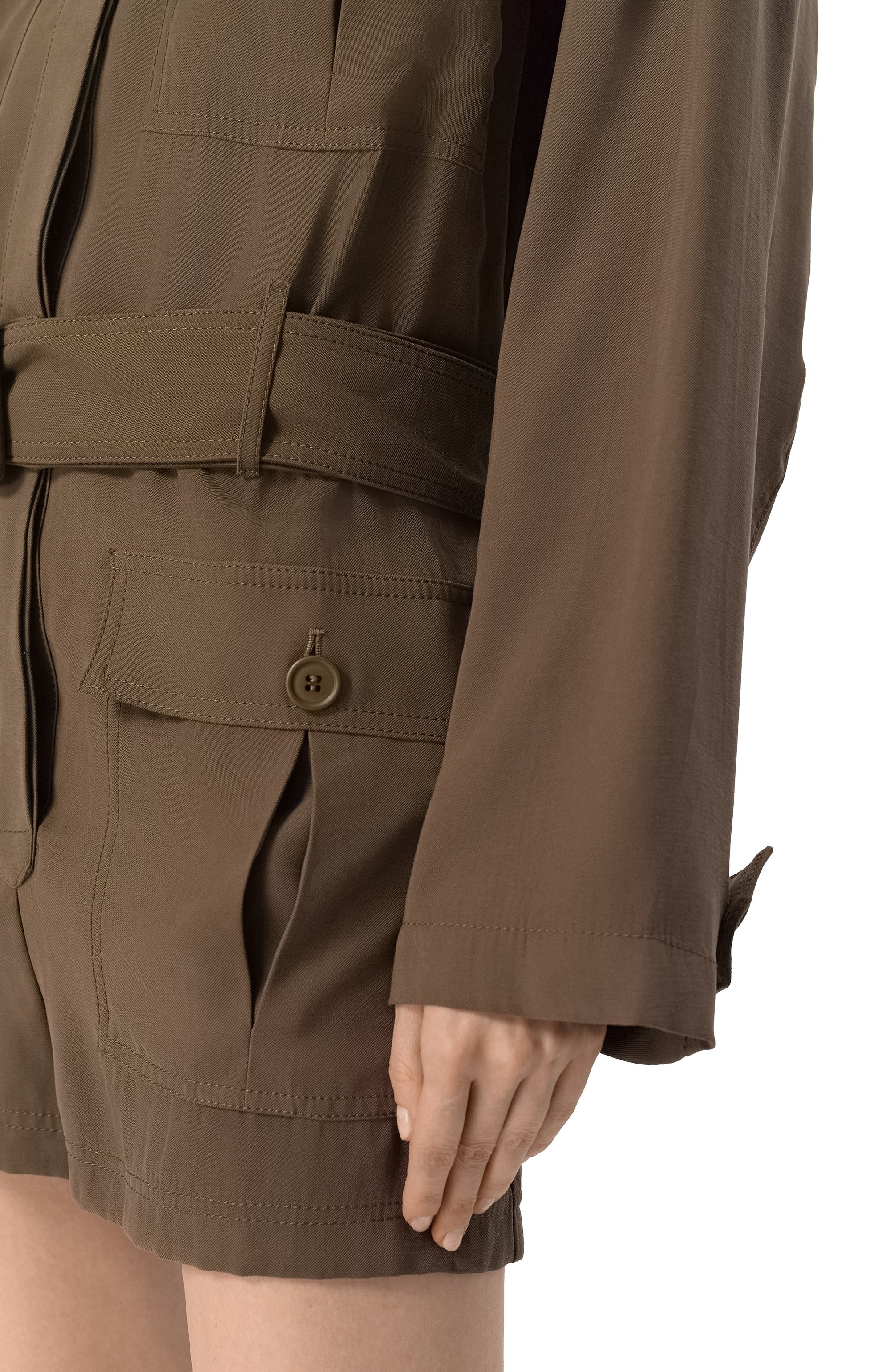 Комбинезон из вискозы THE ANDAMANE хаки цвета по цене 79950 руб., арт. T170187B/TNV121, фото 5 Комбинезон из вискозы THE ANDAMANE, арт. T170187B/TNV121, фото 5