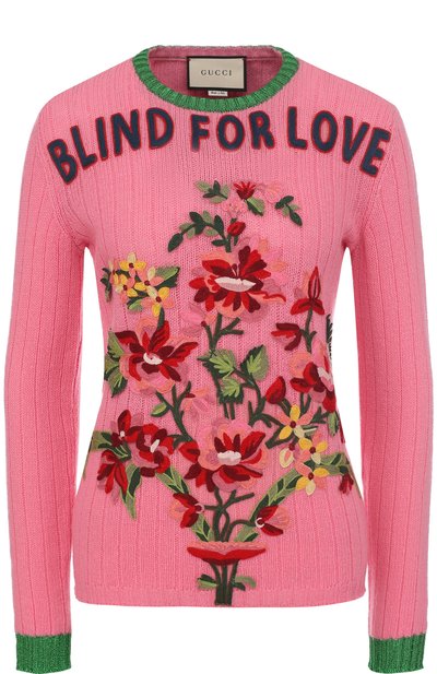 Женский шерстяной пуловер фактурной вязки с круглым вырезом GUCCI, арт. 482367/X9D49