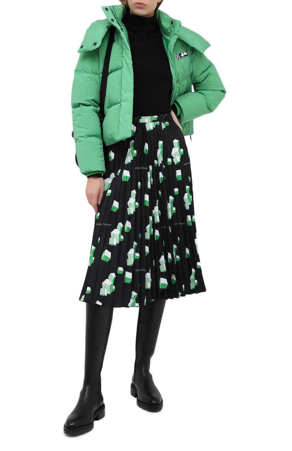 Пуховая куртка OFF-WHITE зеленого цвета по цене 136000 руб., арт. 0WEA213E20FAB0015501, фото 2 Пуховая куртка OFF-WHITE, арт. 0WEA213E20FAB0015501, фото 2