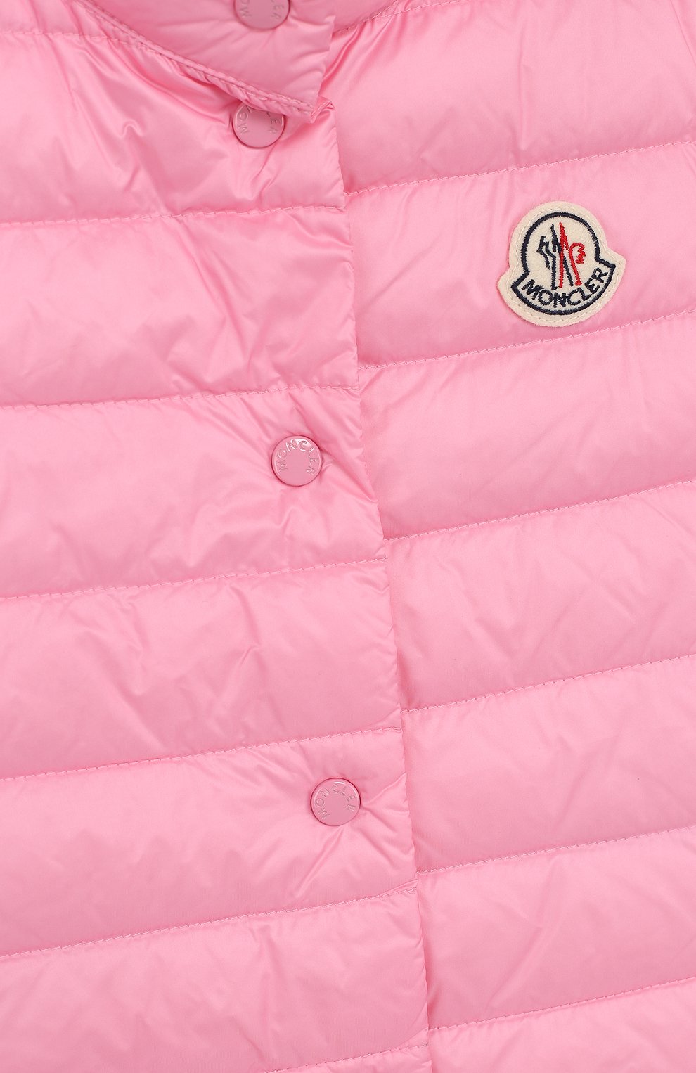 Пуховый жилет на кнопках MONCLER ENFANT розового цвета по цене 27050 руб., арт. D1-954-48312-99-53048/4-6A, фото 3 Пуховый жилет на кнопках MONCLER ENFANT, арт. D1-954-48312-99-53048/4-6A, фото 3