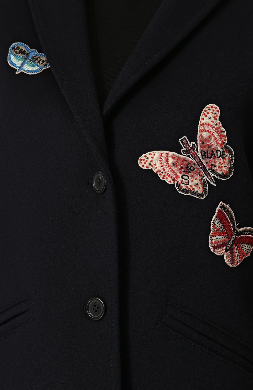 Пальто из смеси шерсти и кашемира с отделкой в виде бабочек VALENTINO, арт. PB3CA2C5/15E, фото 5