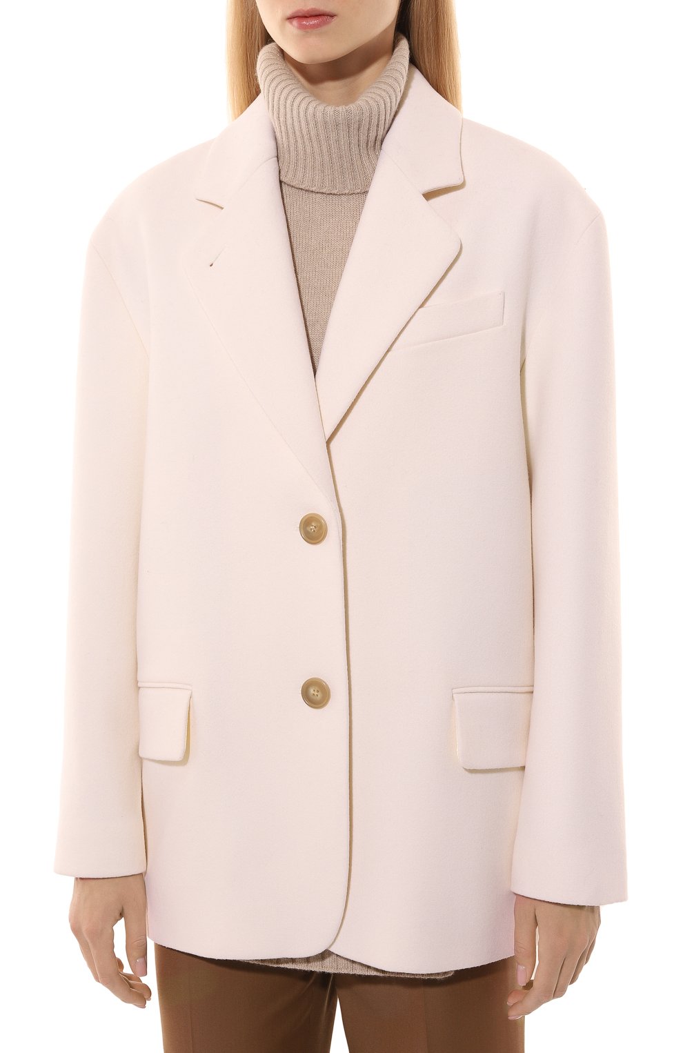 Шерстяное полупальто SASHAVERSE молочного цвета по цене 194400 руб., арт. CT013/CLM/1408.101/W25, фото 3 Шерстяное полупальто SASHAVERSE, арт. CT013/CLM/1408.101/W25, фото 3