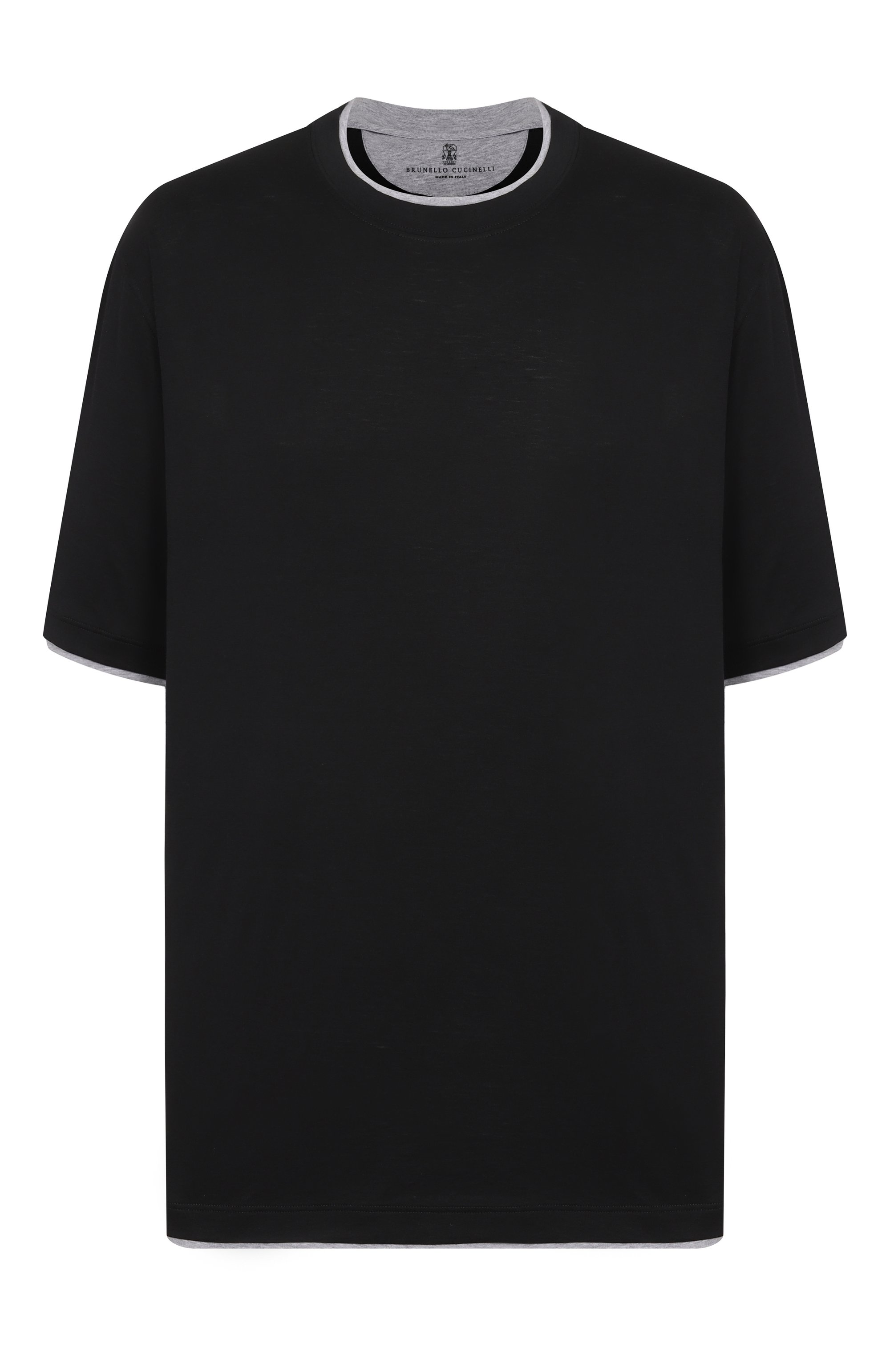 Футболка из шелка и хлопка BRUNELLO CUCINELLI, арт. MH8367427, фото 1