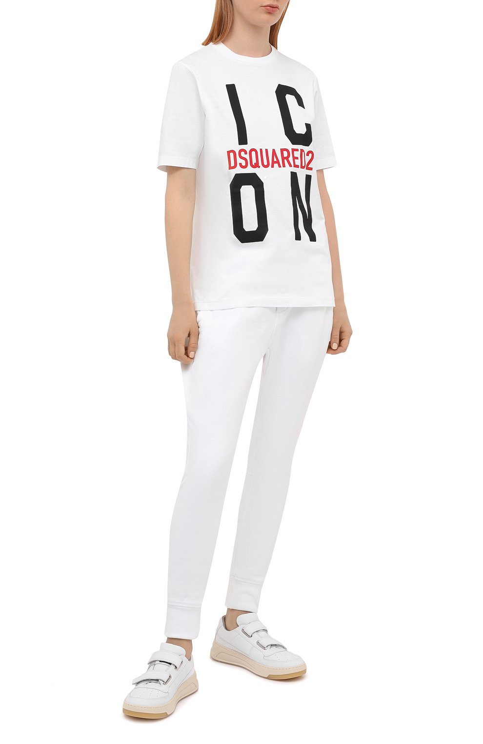 Хлопковая футболка DSQUARED2 белого цвета по цене 24050 руб., арт. S80GC0024/S23009, фото 2 Хлопковая футболка DSQUARED2, арт. S80GC0024/S23009, фото 2