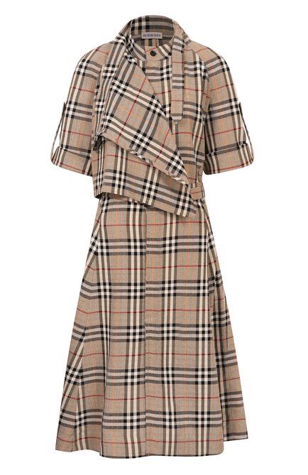 Женское платье из вискозы и шелка BURBERRY, арт. 8110441