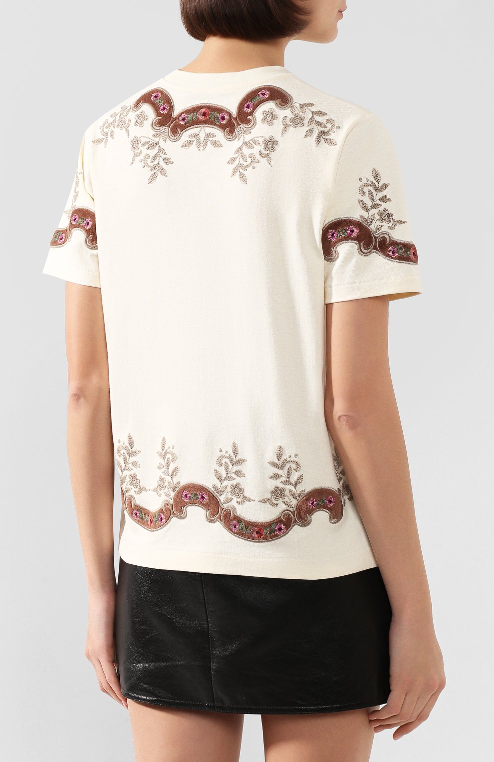 Хлопковая футболка GUCCI белого цвета по цене 79950 руб., арт. 580762/XJBUL, фото 4 Хлопковая футболка GUCCI, арт. 580762/XJBUL, фото 4