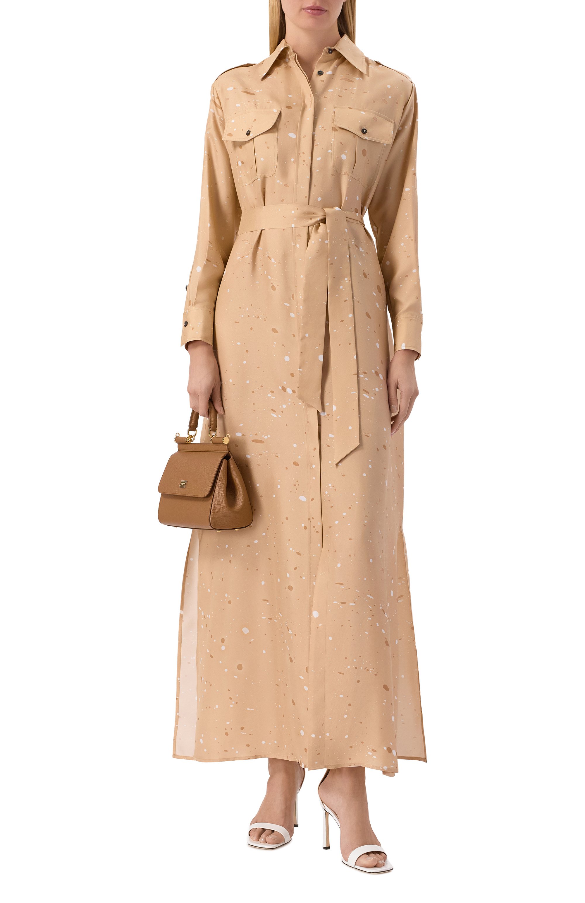 Шелковое платье KITON бежевого цвета по цене 314000 руб., арт. D47321K0999G03, фото 2 Шелковое платье KITON, арт. D47321K0999G03, фото 2