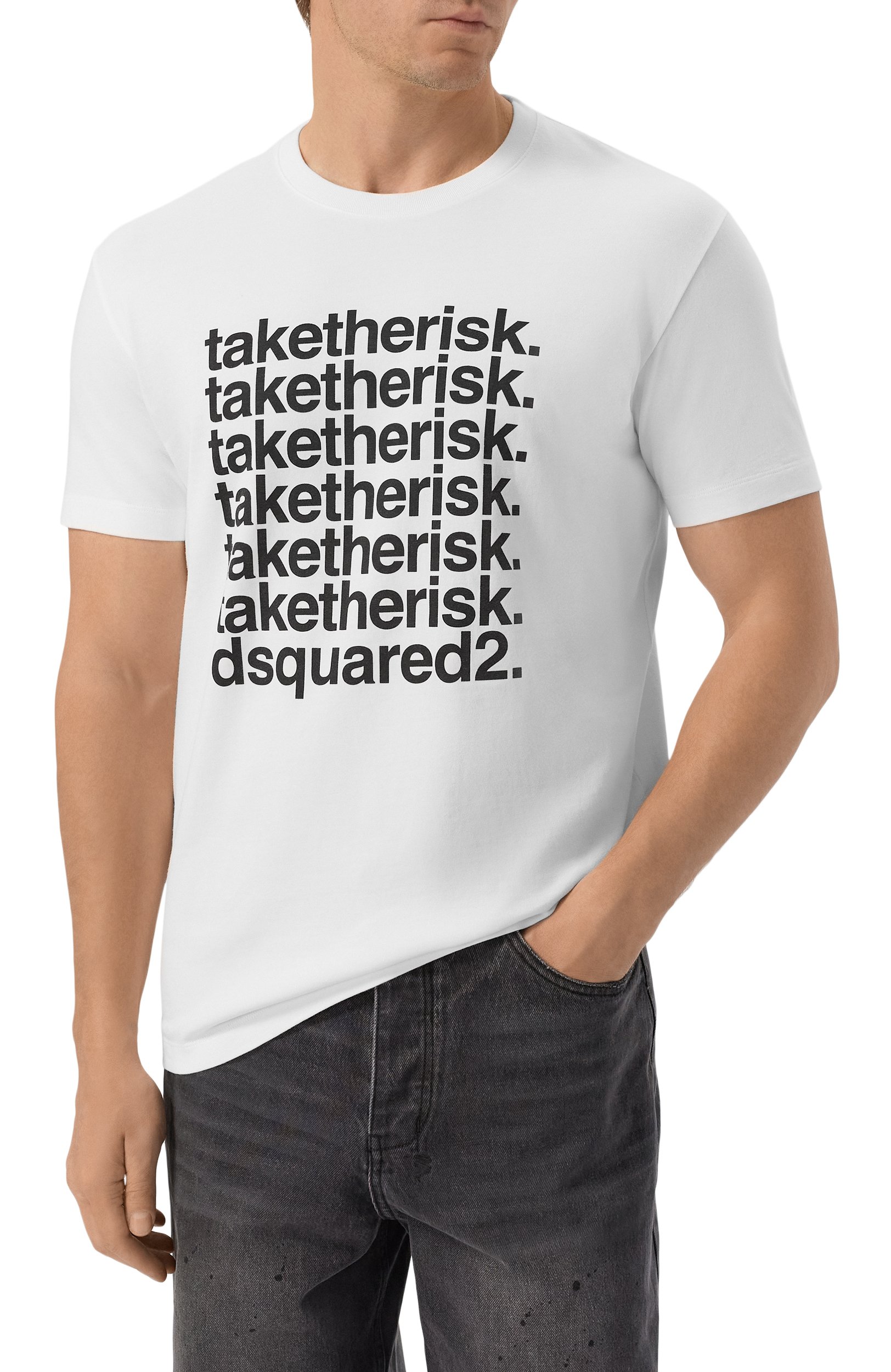 Хлопковая футболка DSQUARED2 белого цвета по цене 22950 руб., арт. S71GD1692/D20106, фото 3 Хлопковая футболка DSQUARED2, арт. S71GD1692/D20106, фото 3