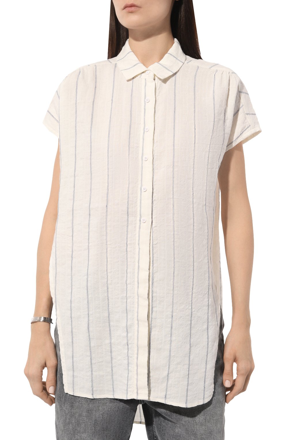 Рубашка изо льна и вискозы DEHA белого цвета по цене 14500 руб., арт. D02240, фото 3 Рубашка изо льна и вискозы DEHA, арт. D02240, фото 3