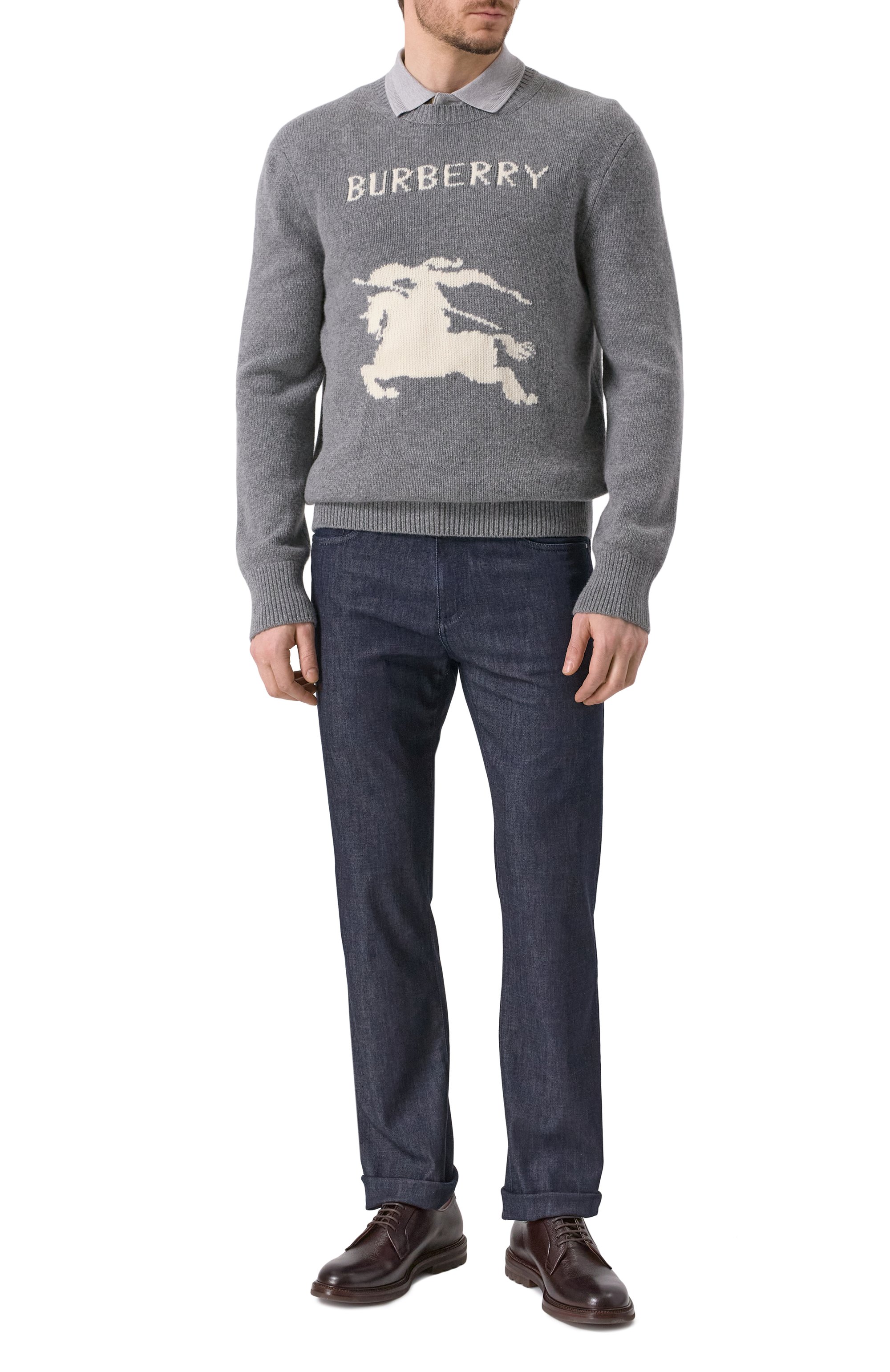 Свитер из шерсти и кашемира BURBERRY серого цвета по цене 146500 руб., арт. 8104878, фото 2 Свитер из шерсти и кашемира BURBERRY, арт. 8104878, фото 2