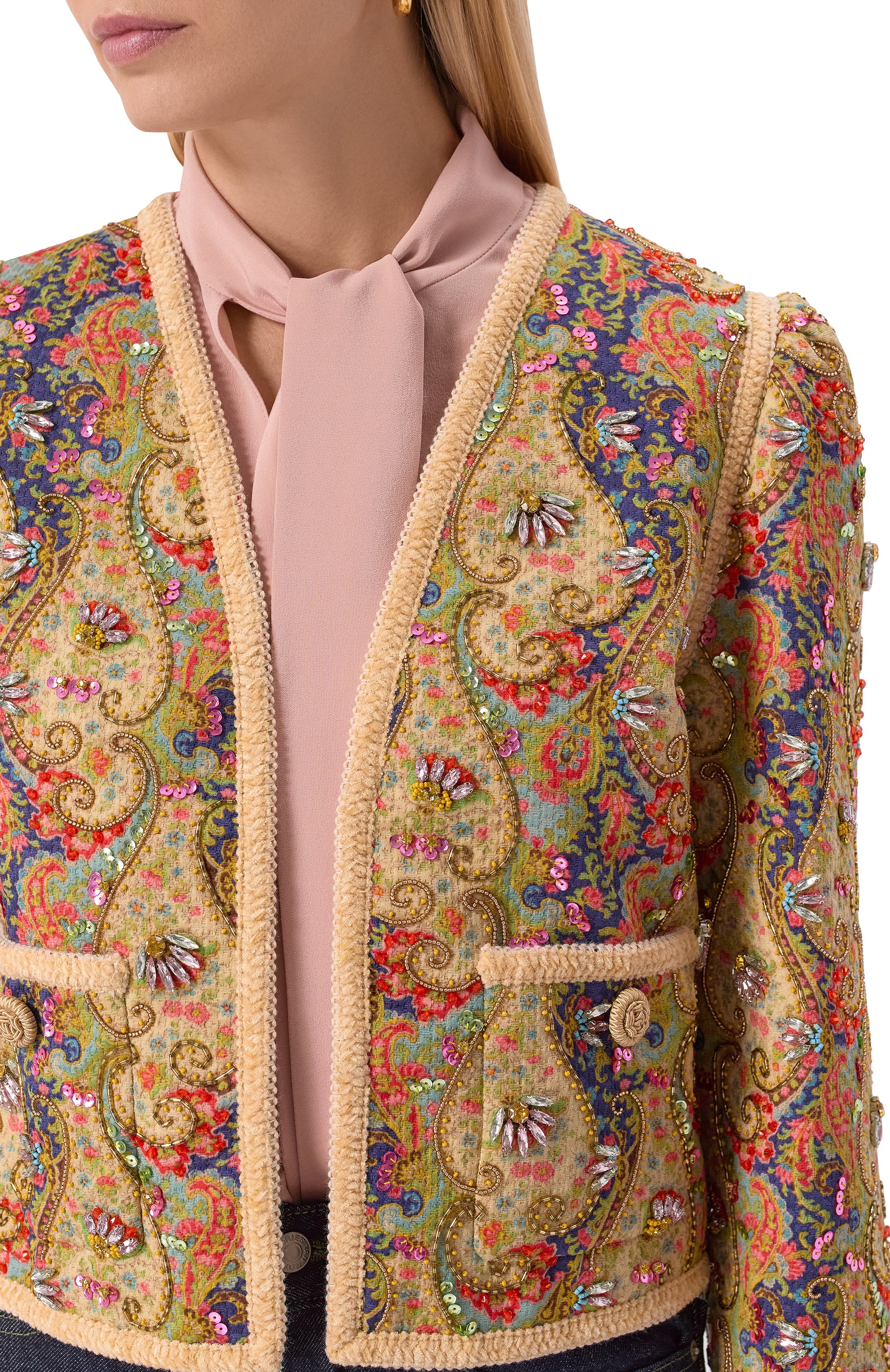 Хлопковый жакет VALENTINO разноцветного цвета по цене 1355000 руб., арт. 7B3CE4NA9AJ, фото 5 Хлопковый жакет VALENTINO, арт. 7B3CE4NA9AJ, фото 5