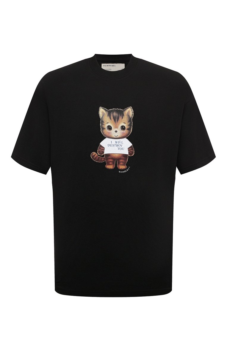 Мужская хлопковая футболка DOMREBEL черного цвета, арт. M DESTR0Y/TSHIRT | Фото 1 (Материал внешний: Хлопок; Длина (для топов): Стандартные; Рукава: Короткие; Принт: С принтом; Стили: Гранж; Мужское Кросс-КТ: Футболка-одежда; Кросс-КТ: Джерси)