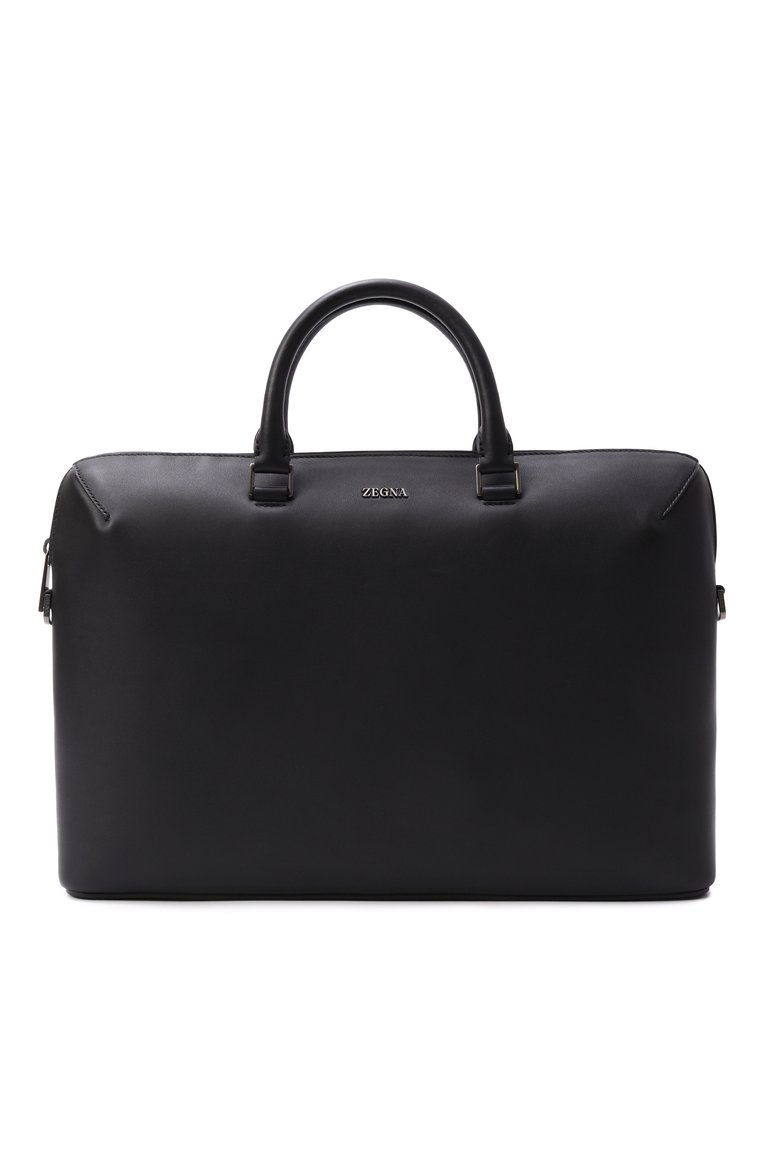 Мужская портфель ZEGNA черного цвета, арт. C2157Z/LHGRN | Фото 1 (Ремень/цепочка: На ремешке; Материал: Натуральная кожа; Размер: large; Сумки-технические: Портфели)